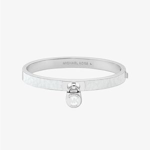 New MICHAEL KORS Lock Charm Leather Bangle